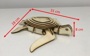Meeresschildkröte als 3D Modell / Puzzle - Abmessungen